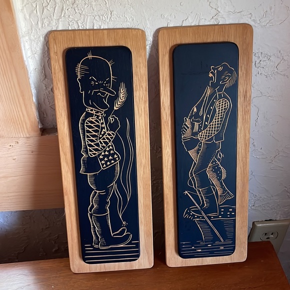 Scandinavian Made Wood Etched wall Hangings - Picture 1 of 9